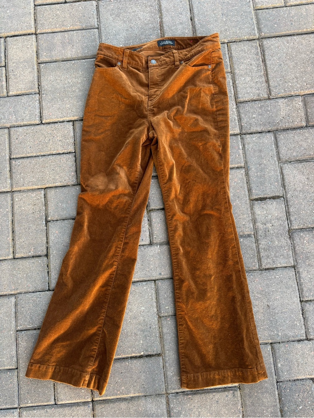 Talbots Corduroy Wide-Leg Jeans in Rust Size 8 petite